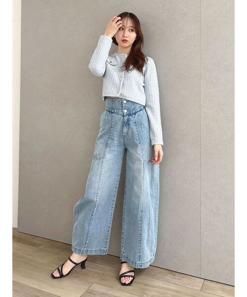 dazzlin（ダズリン）の「スプリングニットジャケット（ノーカラージャケット・レディース・アイボリー/ブルー/ピンク・FREE）」の13枚目の写真