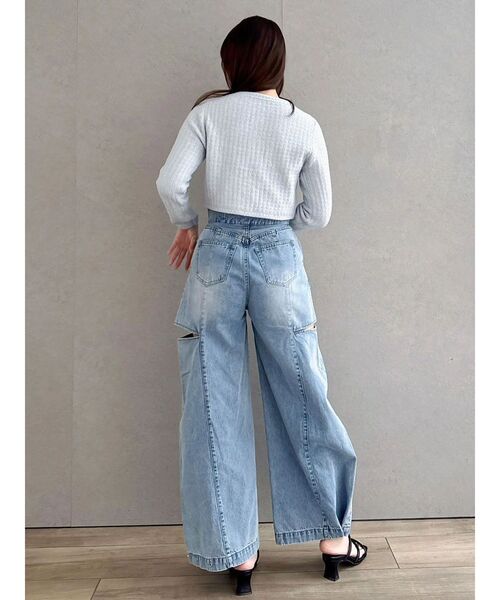 dazzlin（ダズリン）の「スプリングニットジャケット（ノーカラージャケット・レディース・アイボリー/ブルー/ピンク・FREE）」の14枚目の写真