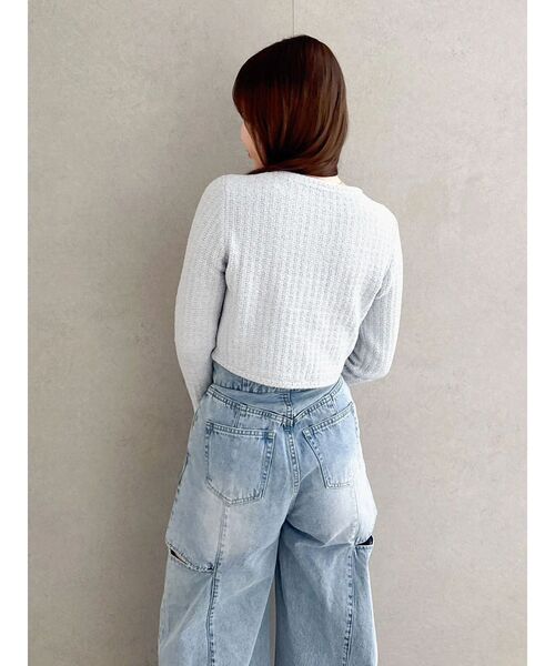 dazzlin（ダズリン）の「スプリングニットジャケット（ノーカラージャケット・レディース・アイボリー/ブルー/ピンク・FREE）」の16枚目の写真