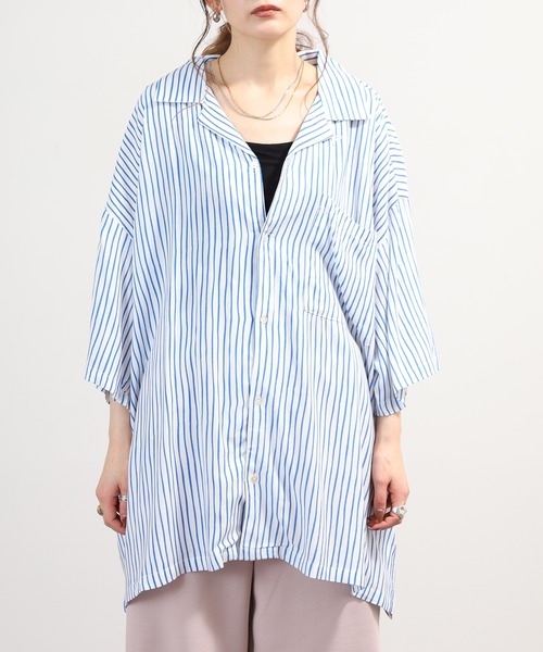 OMNES(オムネス)の「レーヨンアロハシャツ(シャツ/ブラウス・メンズ・ブラウン系その他/ブルー系その他・L)」の8枚目の写真