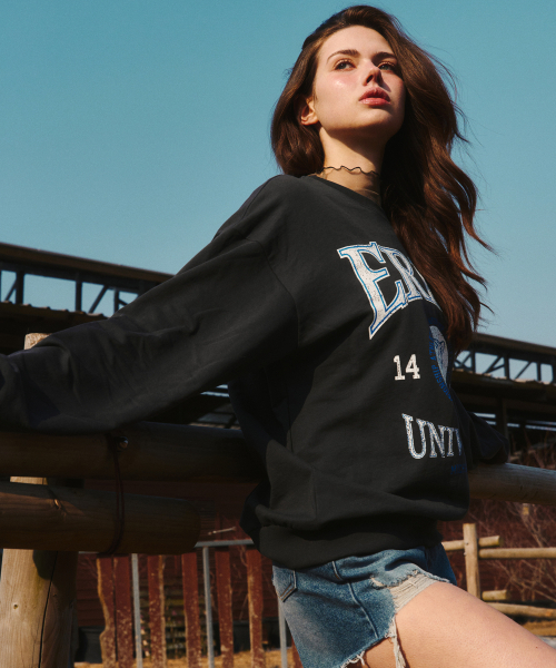 ERER（エルエル）の「Tiger Print Vintage Sweatshirt Charcoal（スウェット・レディース・チャコール・1/2）」の3枚目の写真