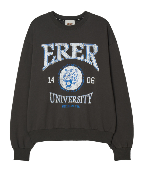 ERER（エルエル）の「Tiger Print Vintage Sweatshirt Charcoal（スウェット・レディース・チャコール・1/2）」の6枚目の写真