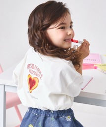 pairmanon（ペアマノン）の「【綿100%】ガールズ フードフォトプリント 半袖Tシャツ（Tシャツ/カットソー）」