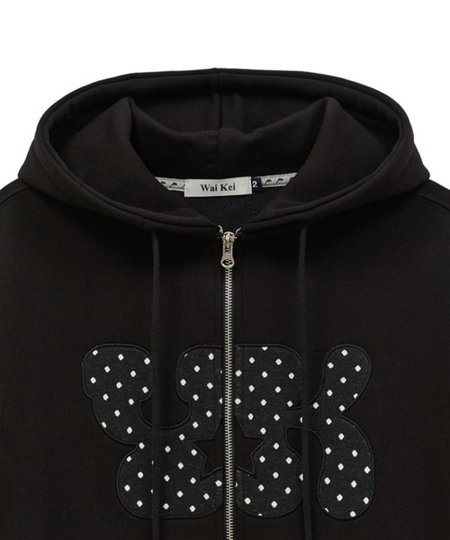 WaiKei（ワイケイ）の「セットアップ着用可能【UNISEX】Wai Kei／アップリケドットジップ（パーカー・レディース・ベージュ/ブラック・LARGE/MEDIUM）」の20枚目の写真