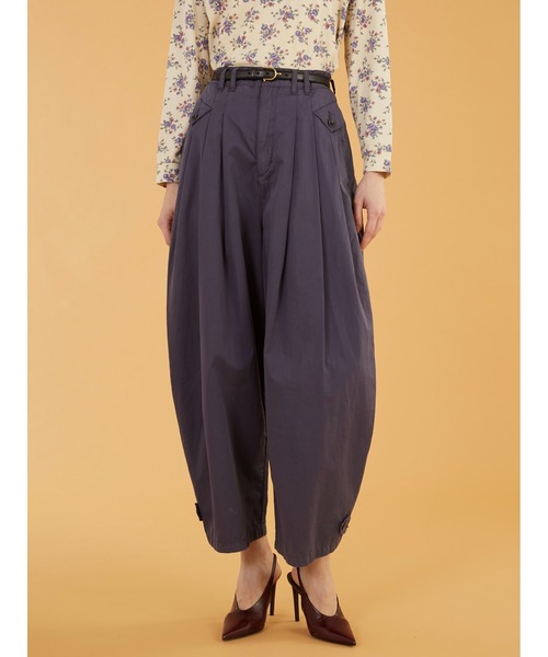 crinkle crinkle crinkle（クリンクルクリンクルクリンクル）の「【crinkle crinkle crinkle】garment dye over tuck pants/ガーメントダイオーバータックパンツ（その他パンツ・レディース・ネイビー/アイボリー・SMALL/MEDIUM）」の6枚目の写真