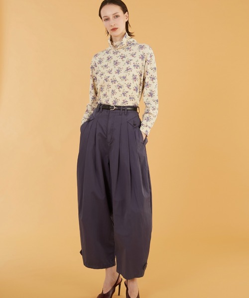 crinkle crinkle crinkle（クリンクルクリンクルクリンクル）の「【crinkle crinkle crinkle】garment dye over tuck pants/ガーメントダイオーバータックパンツ（その他パンツ・レディース・ネイビー/アイボリー・SMALL/MEDIUM）」の3枚目の写真