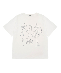 MIHEV（ミヘブ）の「ミユラブリー チャーム オーバーサイズ 半袖Tシャツ ホワイト（Tシャツ/カットソー）」