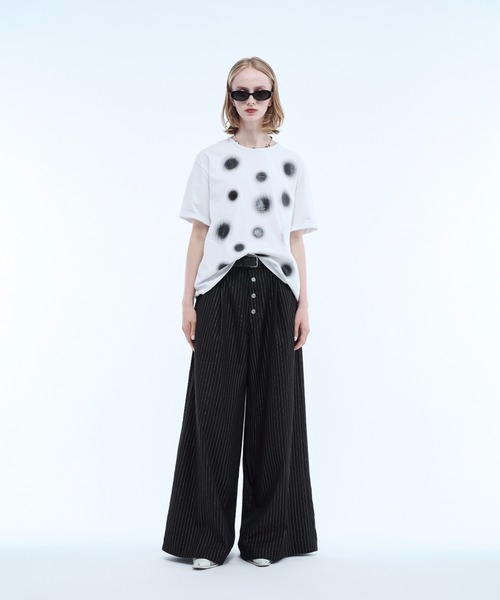 seyto(セイト)の「Gradation lame dot print graphic tee / グラデーションラメドットプリントグラフィックTシャツ(Tシャツ/カットソー・メンズ・ホワイト/ブラック/レッド・1/3/2)」の14枚目の写真
