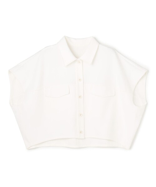 uncrave(アンクレイヴ)の「ジョーゼットダブルジャージー トップス(シャツ/ブラウス・レディース・ブルー系/ベージュ系/ホワイト系/ブラック系・F)」の2枚目の写真