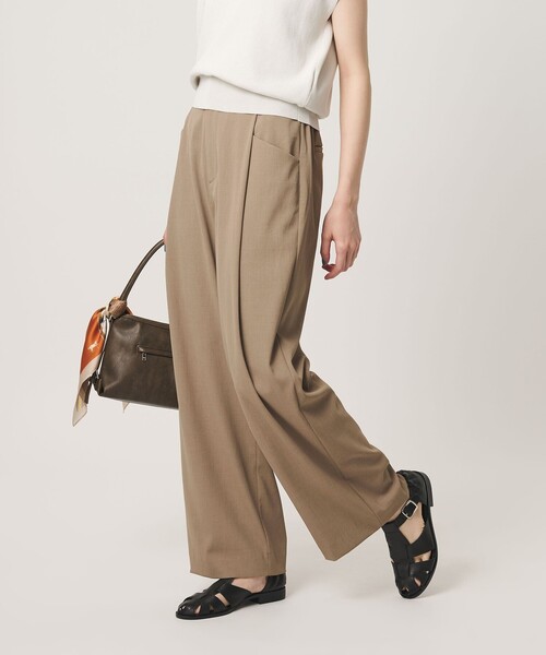 BEAUTY&YOUTH UNITED ARROWS(ビューティーアンドユースユナイテッドアローズ)の「ポリエステルブレンド バックゴム ワイドパンツ ウォッシャブル(その他パンツ・レディース・ベージュ/ブラック/モカ/ダークグレー・M/XS/S)」の4枚目の写真