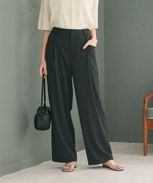 BEAUTY&YOUTH UNITED ARROWS(ビューティーアンドユースユナイテッドアローズ)の「ポリエステルブレンド バックゴム ワイドパンツ ウォッシャブル(その他パンツ・レディース・ベージュ/ブラック/モカ/ダークグレー・M/XS/S)」の3枚目の写真