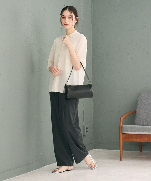 BEAUTY&YOUTH UNITED ARROWS（ビューティーアンドユースユナイテッドアローズ）の「ポリエステルブレンド バックゴム ワイドパンツ ウォッシャブル（その他パンツ・レディース・ベージュ/ブラック/モカ/ダークグレー・M/XS/S）」の17枚目の写真