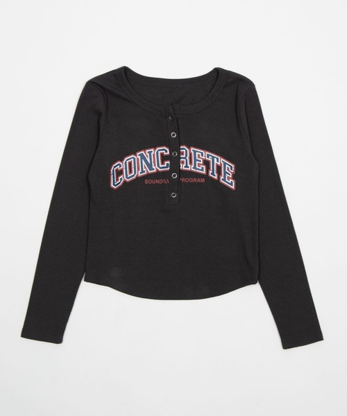 dispark（ディスパーク）の「DISPARK/【26年春新作】ヘンリーネックロゴトップ（Tシャツ/カットソー・レディース・ブラック/チャコール・FREE）」の12枚目の写真