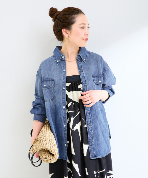 Lee（リー）の「【WEB＋一部店舗限定】Lee / リー BUTTONDOWN SHIRTS（シャツ/ブラウス・レディース・ブルー・MEDIUM/LARGE）」の14枚目の写真