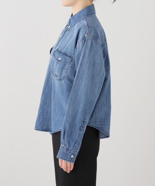 Lee（リー）の「【WEB＋一部店舗限定】Lee / リー BUTTONDOWN SHIRTS（シャツ/ブラウス・レディース・ブルー・MEDIUM/LARGE）」の3枚目の写真