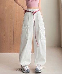 ベルト付きカーゴワイドパンツ