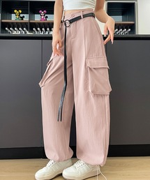 ベルト付きカーゴワイドパンツ