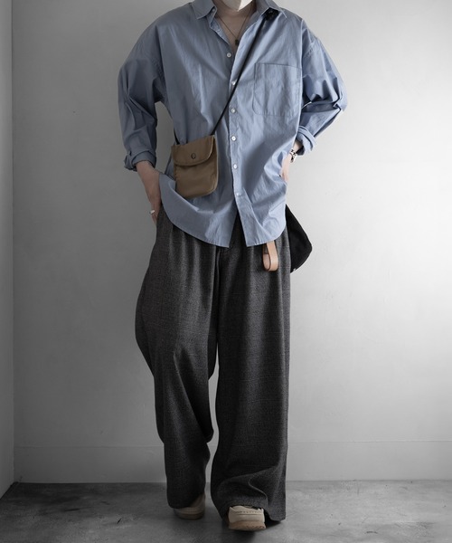RUUBON(ルーボン)の「【RUUBON】3tuck straight wide pants/スリータック ストレートワイドパンツ(スラックス・メンズ・ブラック/グレー/ブラック系1・L/M/S)」の8枚目の写真