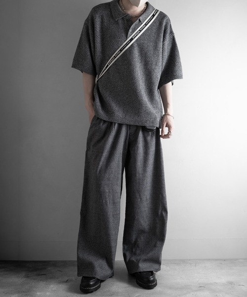 RUUBON(ルーボン)の「【RUUBON】3tuck straight wide pants/スリータック ストレートワイドパンツ(スラックス・メンズ・ブラック/グレー/ブラック系1・L/M/S)」の10枚目の写真