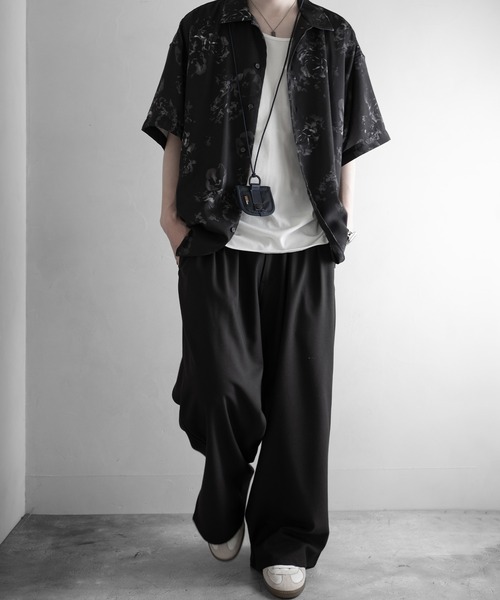 RUUBON(ルーボン)の「【RUUBON】3tuck straight wide pants/スリータック ストレートワイドパンツ(スラックス・メンズ・ブラック/グレー/ブラック系1・L/M/S)」の20枚目の写真