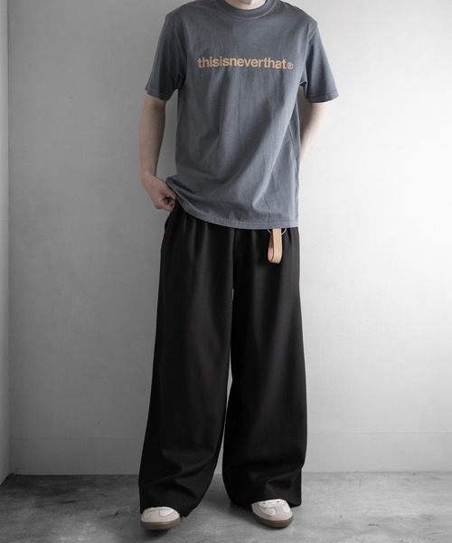 RUUBON(ルーボン)の「【RUUBON】3tuck straight wide pants/スリータック ストレートワイドパンツ(スラックス・メンズ・ブラック/グレー/ブラック系1・L/M/S)」の21枚目の写真