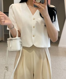 リボンタイ クロップドトップス