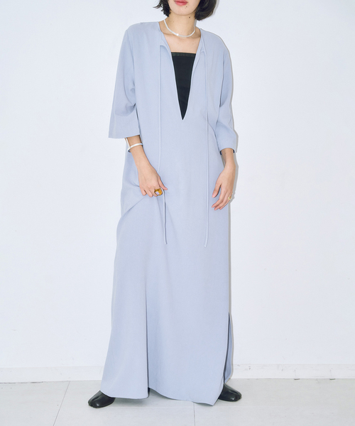 CITYSHOP（シティーショップ）の「ASA LIKE KAFTAN LEAN DRESS：ワンピース（ワンピース・レディース・ピンク/ブラック/ブルー系その他・36/38）」の2枚目の写真