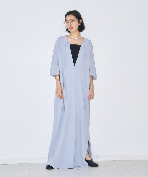 CITYSHOP（シティーショップ）の「ASA LIKE KAFTAN LEAN DRESS：ワンピース（ワンピース・レディース・ピンク/ブラック/ブルー系その他・36/38）」の8枚目の写真