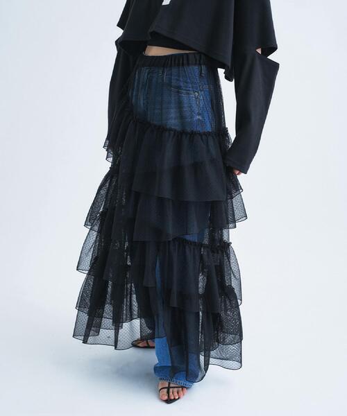 CODE A(コードエー)の「M dramatic dot tulle skirt(スカート・レディース・ホワイト/ブラック・36/34)」の11枚目の写真