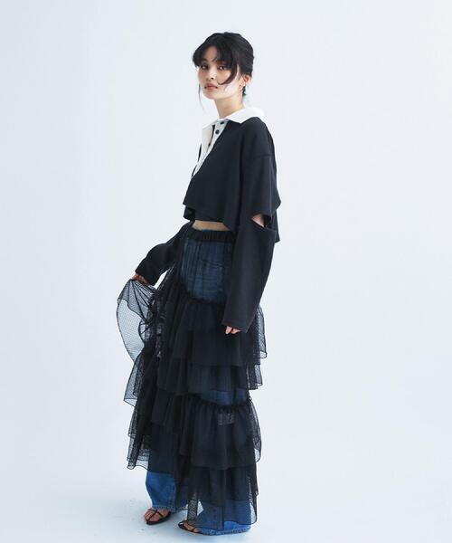 CHONO Dot&pleats tulle スカート M dramatic dot tulle skirt（スカート）｜CODE A（コードエー）の