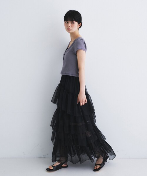 CODE A(コードエー)の「M dramatic dot tulle skirt(スカート・レディース・ホワイト/ブラック・36/34)」の15枚目の写真