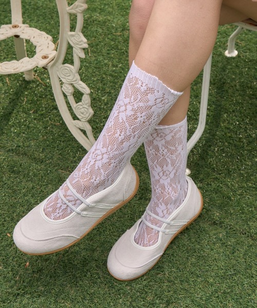 Birthday room(バースデイルーム)の「ラインストラップバレエスニーカー/Line strap ballet sneakers(スニーカー・レディース・アイボリー/ライトブルー/ピンク・SMALL/MEDIUM/LARGE)」の1枚目の写真