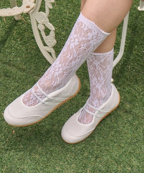 Birthday room(バースデイルーム)の「ラインストラップバレエスニーカー/Line strap ballet sneakers(スニーカー・レディース・アイボリー/ライトブルー/ピンク・SMALL/MEDIUM/LARGE)」の4枚目の写真