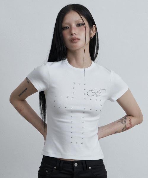 as you are(アズユーアー)の「クロスホットフィックスTシャツホワイト(Tシャツ/カットソー・レディース・その他・OS)」の1枚目の写真