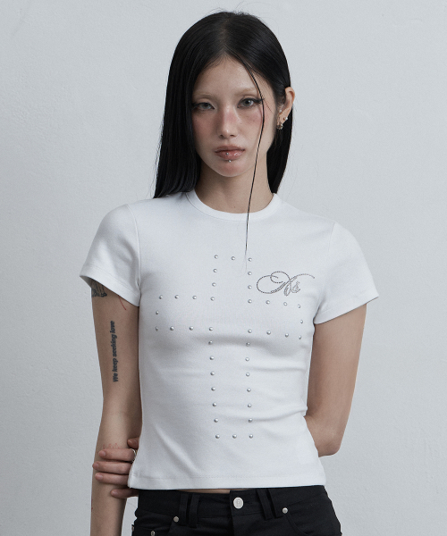 as you are(アズユーアー)の「クロスホットフィックスTシャツホワイト(Tシャツ/カットソー・レディース・その他・OS)」の2枚目の写真