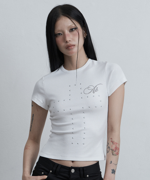 as you are(アズユーアー)の「クロスホットフィックスTシャツホワイト(Tシャツ/カットソー・レディース・その他・OS)」の3枚目の写真
