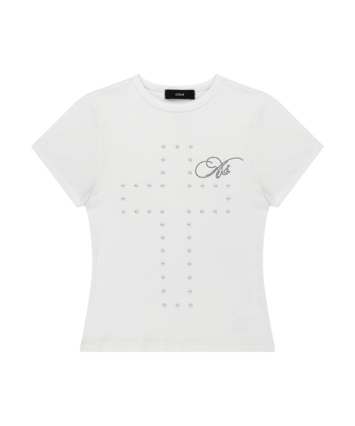 as you are(アズユーアー)の「クロスホットフィックスTシャツホワイト(Tシャツ/カットソー・レディース・その他・OS)」の4枚目の写真