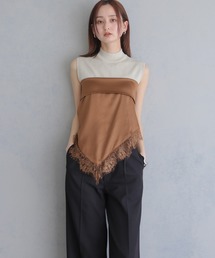 &g'aime（アンジェム）の「【&ｇ'aime 】サテンレーススカーフ　Satin Lace Scarf（ストール/ショール）」