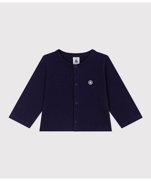 PETIT BATEAU(プチバトー)の「コットンカーディガン(カーディガン/ボレロ・キッズ・ブルー/ライトブルー・12MONTH/18MONTH/24MONTH/36MONTH)」の1枚目の写真