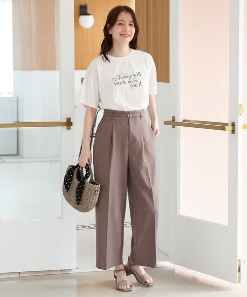 Honeys(ハニーズ)の「【ハニさら・接触冷感・UVカット】ロゴプリントTシャツ(Tシャツ/カットソー・レディース・オレンジ系その他2/ブラック/アイボリー/ブルー/ブラウン・L/LL/M/S)」の8枚目の写真