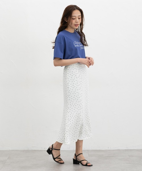 Honeys(ハニーズ)の「【ハニさら・接触冷感・UVカット】ロゴプリントTシャツ(Tシャツ/カットソー・レディース・オレンジ系その他2/ブラック/アイボリー/ブルー/ブラウン・L/LL/M/S)」の14枚目の写真