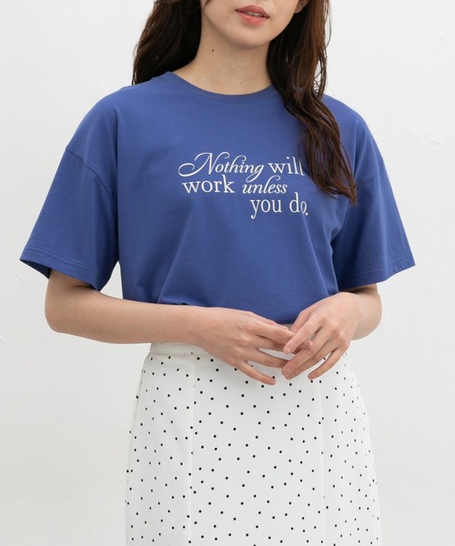 Honeys(ハニーズ)の「【ハニさら・接触冷感・UVカット】ロゴプリントTシャツ(Tシャツ/カットソー・レディース・オレンジ系その他2/ブラック/アイボリー/ブルー/ブラウン・L/LL/M/S)」の15枚目の写真