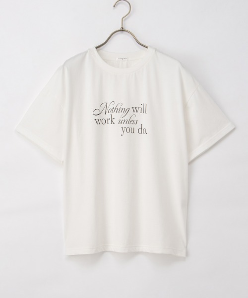 Honeys(ハニーズ)の「【ハニさら・接触冷感・UVカット】ロゴプリントTシャツ(Tシャツ/カットソー・レディース・オレンジ系その他2/ブラック/アイボリー/ブルー/ブラウン・L/LL/M/S)」の20枚目の写真