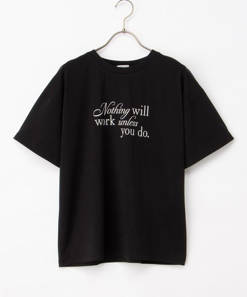 Honeys(ハニーズ)の「【ハニさら・接触冷感・UVカット】ロゴプリントTシャツ(Tシャツ/カットソー・レディース・オレンジ系その他2/ブラック/アイボリー/ブルー/ブラウン・L/LL/M/S)」の22枚目の写真
