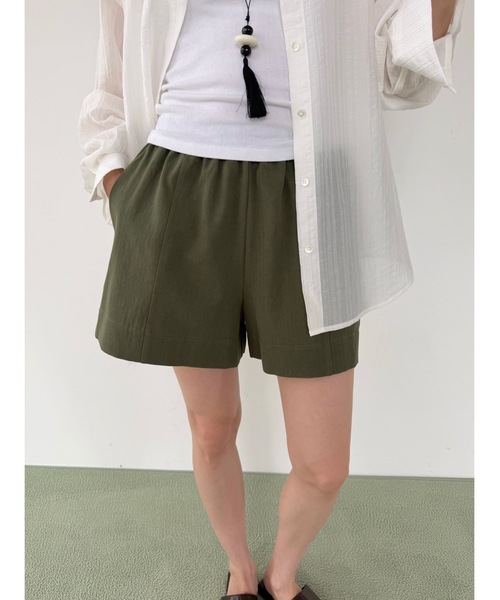 Didot.showroom（ディドット ショールーム）の「ヘリンボーンコットンショートパンツ（その他パンツ・レディース・アイボリー/カーキ/ネイビー・FREE）」の3枚目の写真