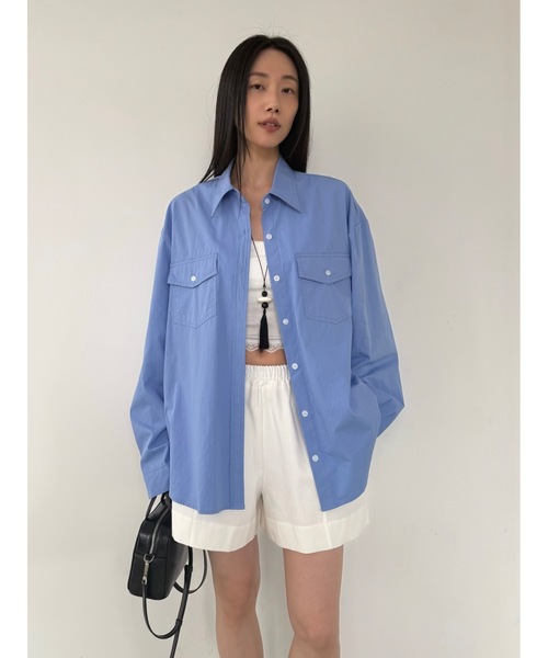 Didot.showroom（ディドット ショールーム）の「ヘリンボーンコットンショートパンツ（その他パンツ・レディース・アイボリー/カーキ/ネイビー・FREE）」の5枚目の写真