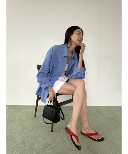 Didot.showroom（ディドット ショールーム）の「ヘリンボーンコットンショートパンツ（その他パンツ・レディース・アイボリー/カーキ/ネイビー・FREE）」の6枚目の写真