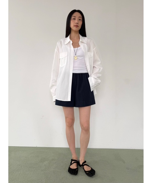 Didot.showroom（ディドット ショールーム）の「ヘリンボーンコットンショートパンツ（その他パンツ・レディース・アイボリー/カーキ/ネイビー・FREE）」の19枚目の写真