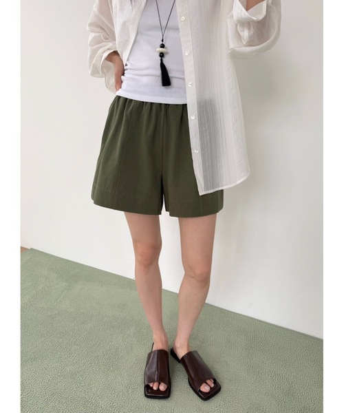 Didot.showroom（ディドット ショールーム）の「ヘリンボーンコットンショートパンツ（その他パンツ・レディース・アイボリー/カーキ/ネイビー・FREE）」の10枚目の写真
