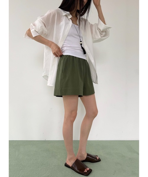 Didot.showroom（ディドット ショールーム）の「ヘリンボーンコットンショートパンツ（その他パンツ・レディース・アイボリー/カーキ/ネイビー・FREE）」の12枚目の写真